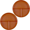 9 Inch Divided Plates for Adults, 2 Pcs Portion Control Plate, Reusable Dinner Plates Dishwasher and Microwave Safe (Color Orange)