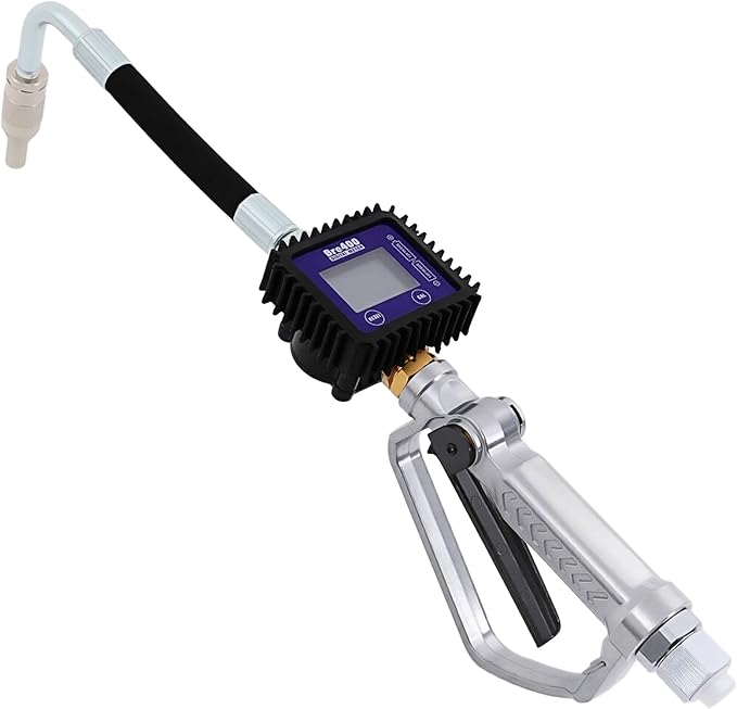 Digital Oil Control Valve Meter Nozzle,Pneumatic Oil Gun with 1/2" NPT Inle,Air Operated Oil Metering Dispenser with LCD Display