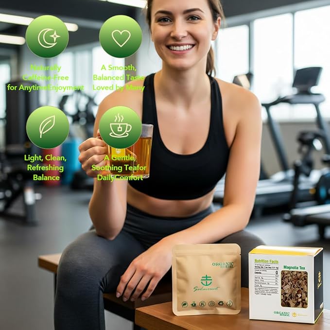 Soilmount - Magnolia Tea - |Magnolia Bark|hou po|厚朴| - Pure Herbal Tea - Natural, Organic, Non-GMO, Clean Ingredients, Caffeine Free (18 Tea Bags, Box 1)