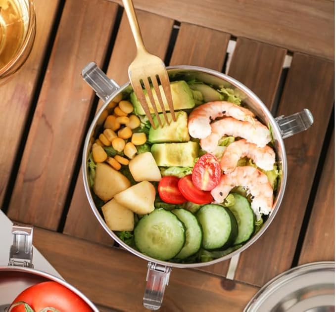 LEEPENK Premium Stainless Steel Food Storage Containers 304 Grade The Original Leak-Proof, Airtight, Smell-Proof - Perfect For Camping Trips, Lunches, Leftovers, Soups, Salads