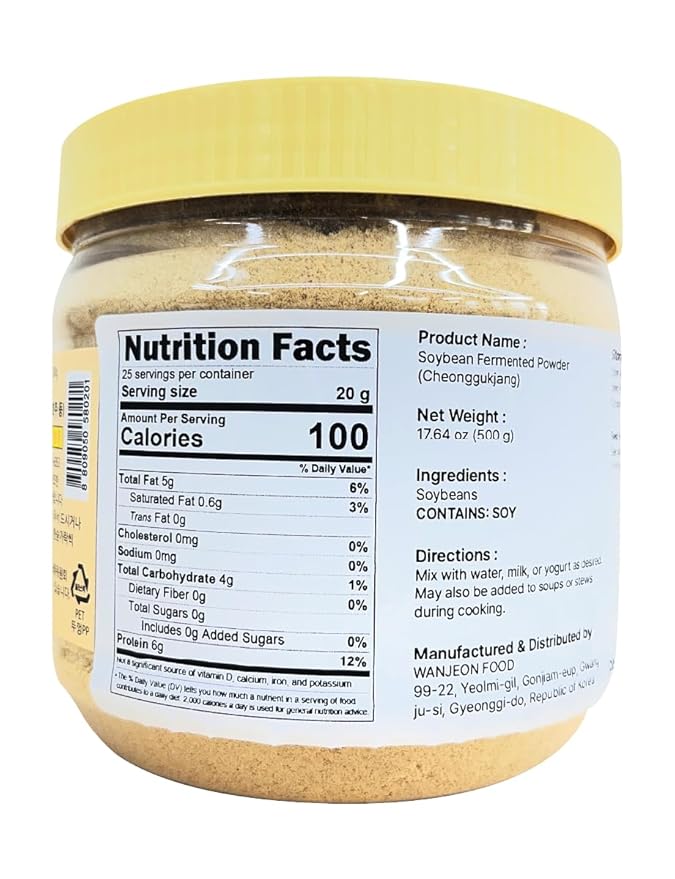 Cheonggukjang Powder 17.6oz (500g) - Korean Traditional Fermented Soybean Powder 청국장 가루