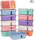 DOSEWART 2-Compartment Reusable Snack Containers with Lids Wheat Straw Reusable Snack Packs for Meal Prep Food Storage on-the-go Snacking(12Pack)