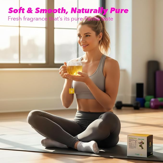 Soilmount - Perillae Folium tea - |Perilla Frutescens|Zisuye|紫苏叶|자소엽| - Pure Herbal Tea - Natural, Organic, Non-GMO, Clean Ingredients, Caffeine Free (18 Tea Bags, Box 1)