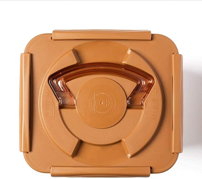 Crazy Korean Cooking Premium Kimchi, Sauerkraut Fermentation and Storage Container with Inner Vacuum Lid (1.6 Gal Sandy Brown (6.4L))