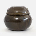 Earthenware Onggi Korean Traditional Clay Jar Ceramic Canister/Handmade Food Sauce Storage Container for Tea, Coffee Bean, Salt/Breathing Clay Pot Kimchi Fermentation Crock (No.4(H13cm))