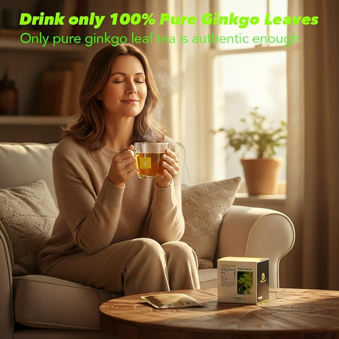 Soilmount - Ginkgo Leaf Tea |Ginkgo Biloba|Yin xin ye cha|Herbal Tea - 18 Tea Bags per Box, Naturally Refreshing, Ideal for Daily Enjoyment