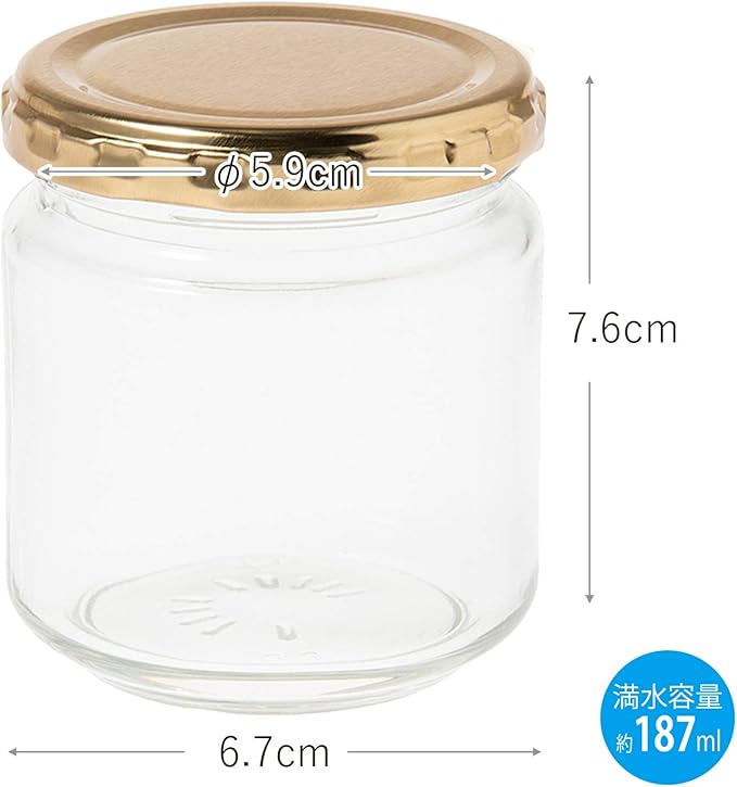 Toyo Sasaki Glass HW-515-A-JAN Storage Container, Benrina Bottle, 6.1 fl oz (187 ml), Set of 6, Storage Bottle, Bottle, Made in Japan, Bookmark Included