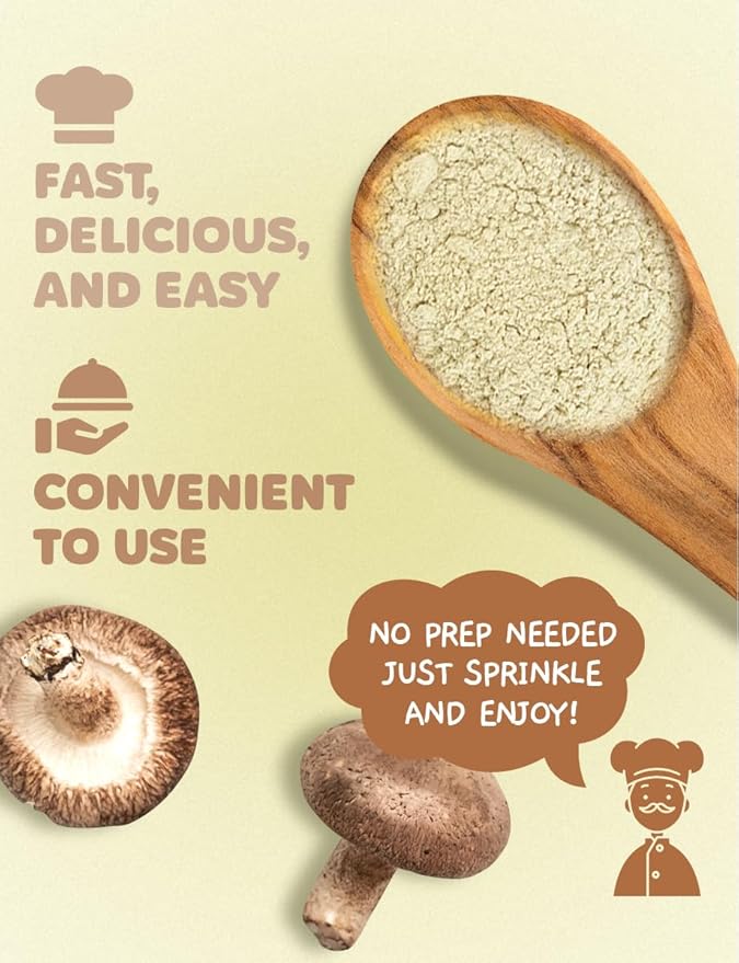 Premium Korean Shiitake Mushroom Powder 100g, 100% Pure, Natural Umami Seasoning, No Additives, Rich Flavor Booster for Soup, Broth, Stir-Fry
