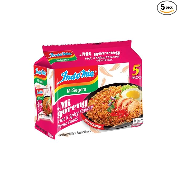 Indomie Foods Mi Goreng Instant Noodles, Halal Certified (Original Flavor, 12 Pack Cups)