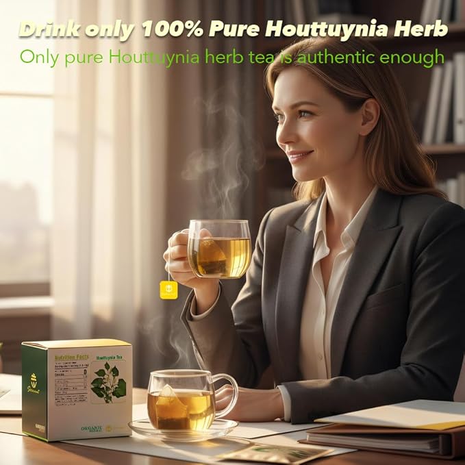 Soilmount - Houttuynia Cordata Tea - |Dokudami|Yuxingcao|鱼腥草|어성초| - Pure Herbal Tea - Natural, Organic, Non-GMO, Clean Ingredients, Caffeine Free (18 Tea Bags, Box 1)