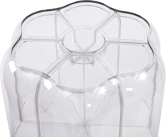 Grain Storage Container Dispenser, 6 Grids rice dispenser rotating, 360° rotating food dispenser One-Click Output rice Storage Round Grain Dispenser Kitchen (White Medium 1.53kg)