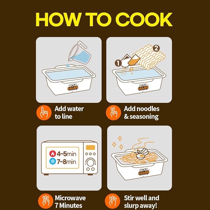 Seoul Ramen Hybrid Cooker | Microwave Ramen in 6 Minutes | Perfect for Korea Ramen, Small Kitchen, or Office | Dishwasher-Safe, Microwaveable, BPA-Free (6 Pack) (Black)