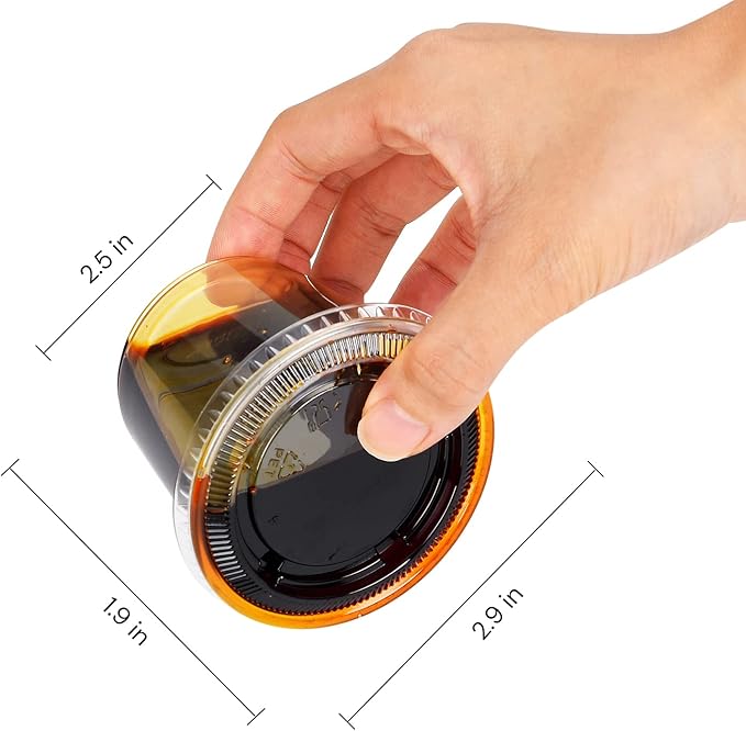[5.5 OZ, 50 Sets] EDI Clear Disposable Plastic Portion Cups with Leakproof Lids | Jello Shot/Souffle Cups| Condiment and Dipping Sauce Cups | BPA Free | Recyclable
