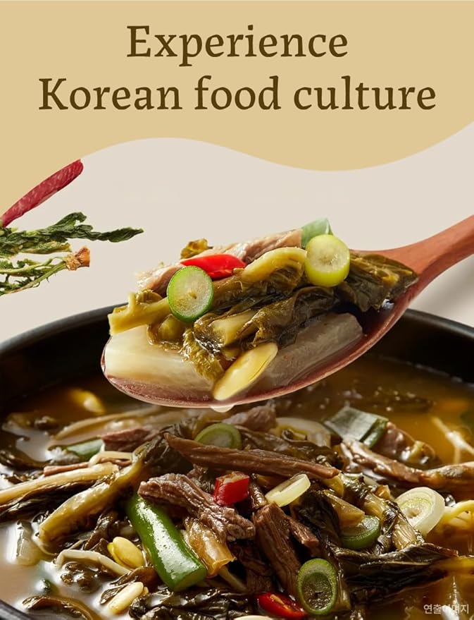 [Upgrade ver.]Korean Soybean Soup with Radish Greens (Jangteo Guk), Ready-to-Eat Traditional Korean Stew, Rich Doenjang Flavor, Heat & Serve Meal 비비고 시래기듬뿍 장터국 Easy To Cook Meal Kit 500g/17.6 Ounce (2 Pack)