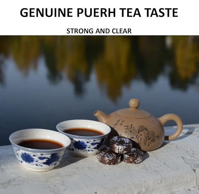 Jinglong Tea Factory - Puerh Tea Mini Tea Cakes (25 Pcs) Ripe Mini Tuocha (4.4 Ounce)