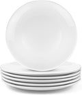 Foraineam 6 Pieces Porcelain Dinner Plates Approximate 10 Inch Round Salad Plate White Dinnerware Dish Catering Serving Plates