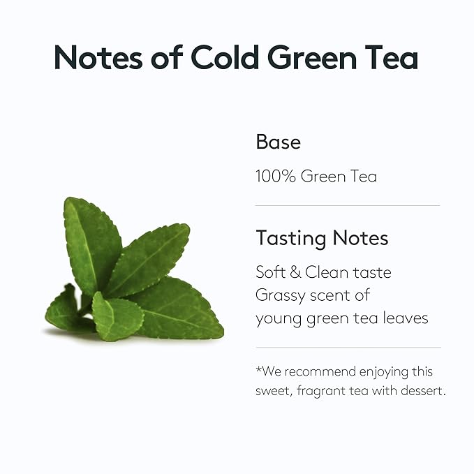 OSULLOC Cold Green Tea, Unsweetened Iced Tea Bags, Stick-Type in Pouch Package, Premium Organic Pure Tea from Jeju, 20 count, 1.41 oz, 40g