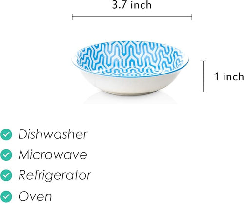 Selamica Ceramic Mini Dipping Bowls, 2.5oz Soy Sauce Dish, Appetizer Side Dishes for Sushi, Sauce, Party - Assorted Colors Pack of 6