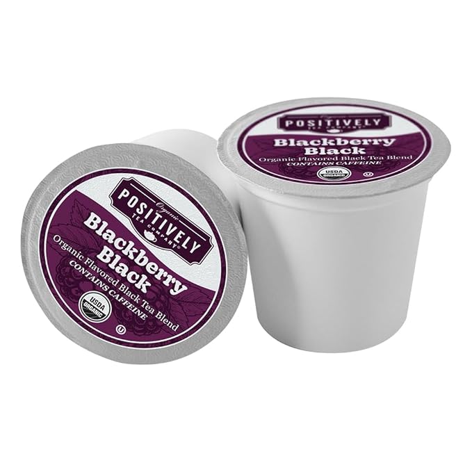Organic Positively Tea Company, Blackberry Black Tea, K-Cup Compatible, 96 Pods