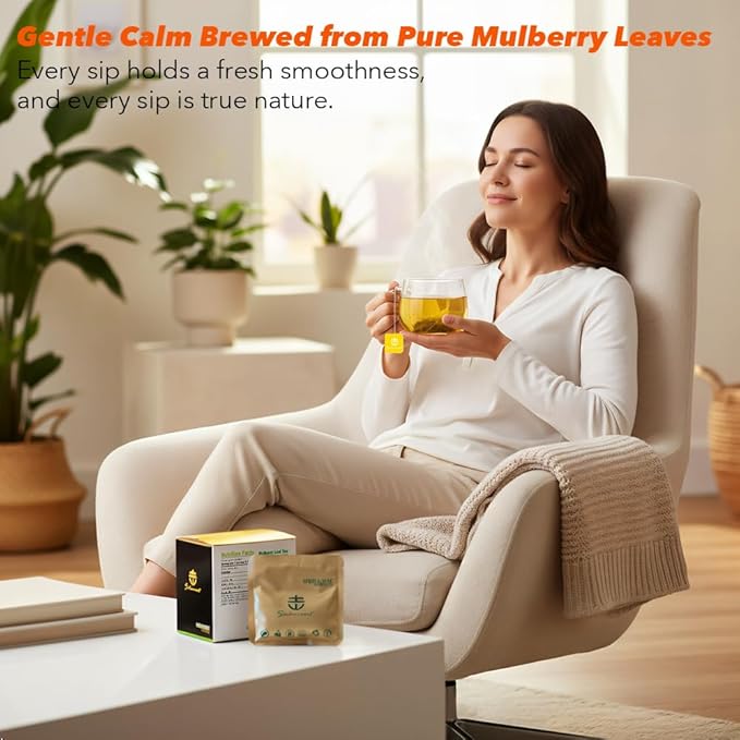 Soilmount - Mulberry leaf Tea - |sang ye|桑叶| - Pure Herbal Tea - Natural, Organic, Non-GMO, Clean Ingredients, Caffeine Free (18 Tea Bags, Box 1)