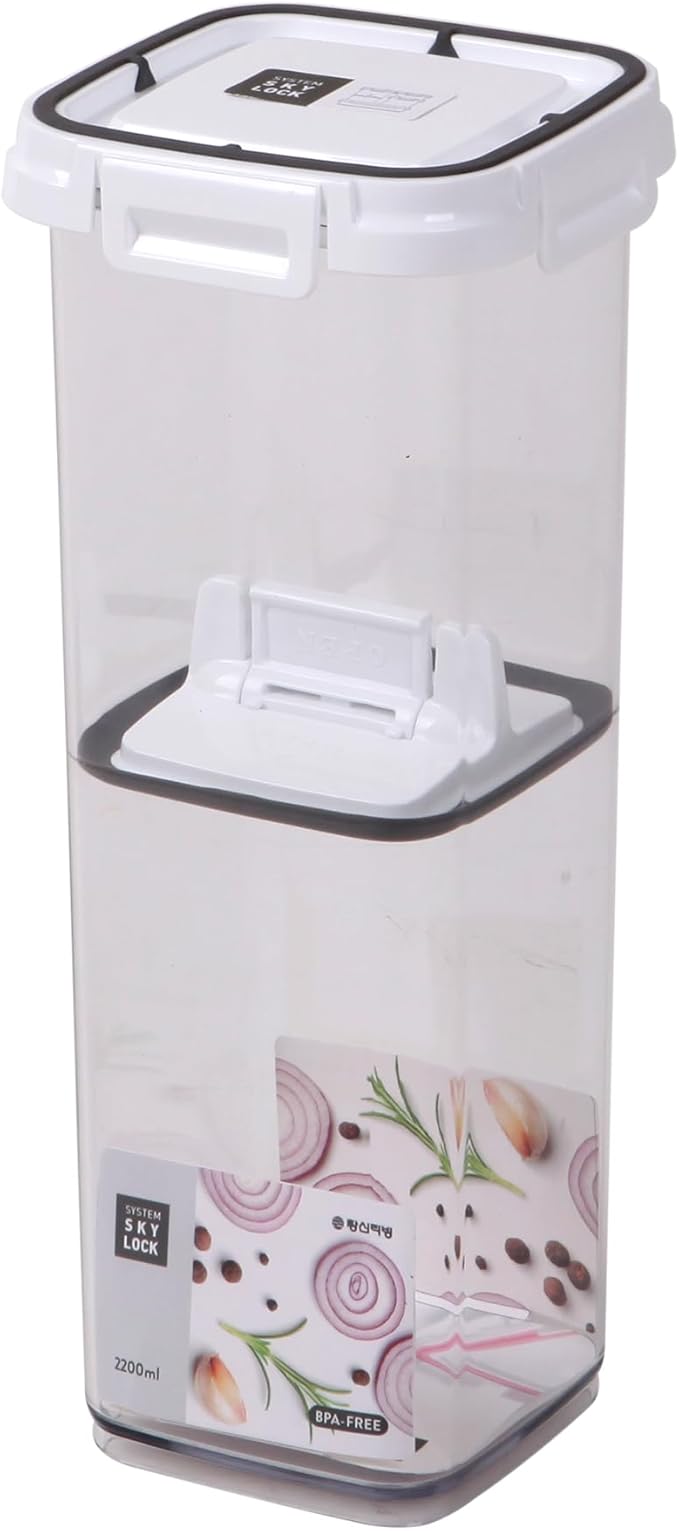 Pickle keeper Press Plate Food Storage Container Organizer for Kimchi Sauerkraut Fermentaion Airtight Lid Locking for Preserved Food (2200ml / 0.6 gal)