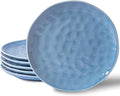 HOMBENE Porcelain Dessert Plates Set for 8 Inches Salad Serving Plates Set of 6 Microwave Dishwasher Safe Dinnerware Celestial Blue
