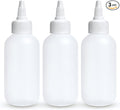 BRIGHTFROM Condiment Squeeze Bottles - 4 OZ Squirt Empty Bottles, Twist Top Cap, Leak Proof - Great for Ketchup, Mustard, Syrup, Sauces, Dressing, Oil, Arts and Crafts, BPA-FREE Plastic - 3 PACK