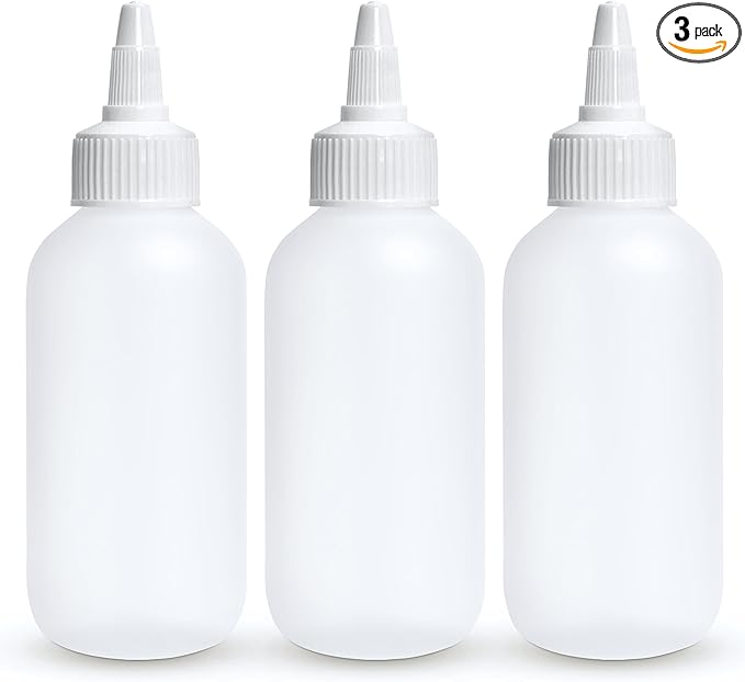 BRIGHTFROM Condiment Squeeze Bottles - 4 OZ Squirt Empty Bottles, Twist Top Cap, Leak Proof - Great for Ketchup, Mustard, Syrup, Sauces, Dressing, Oil, Arts and Crafts, BPA-FREE Plastic - 3 PACK