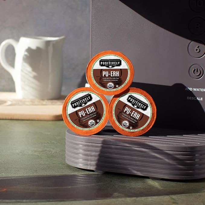 Organic Positively Tea Company, Pu-Erh Tea, K-Cup Compatible, 96 Pods