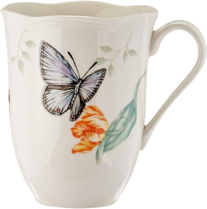 Lenox Dinnerware Set, Butterfly Meadow 18-Piece Set, Service For 6, White Porcelain, Butterfly And Flower Designs, Plates And Bowls Sets, Dishwasher Safe, Home & Kitchen (Assorted, 18 Pieces)