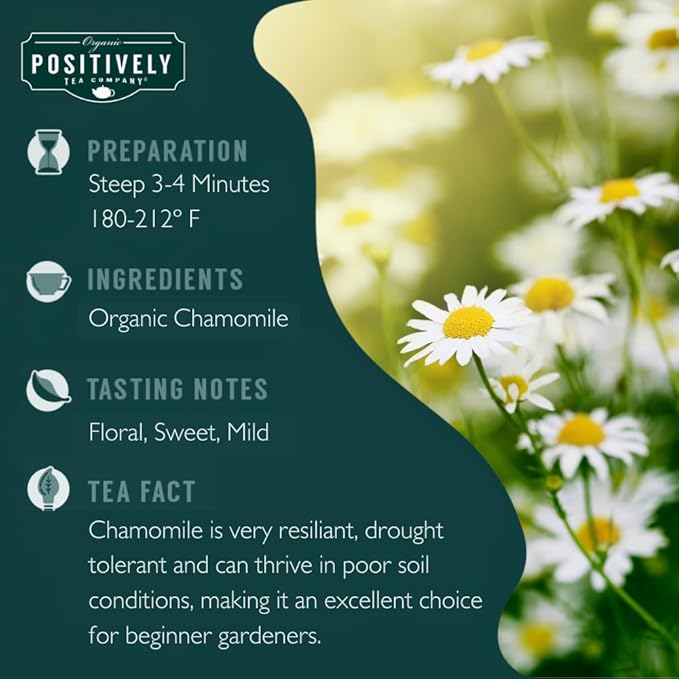 Organic Positively Tea Company, Chamomile, Herbal Tea, Loose Leaf, 4 Ounce