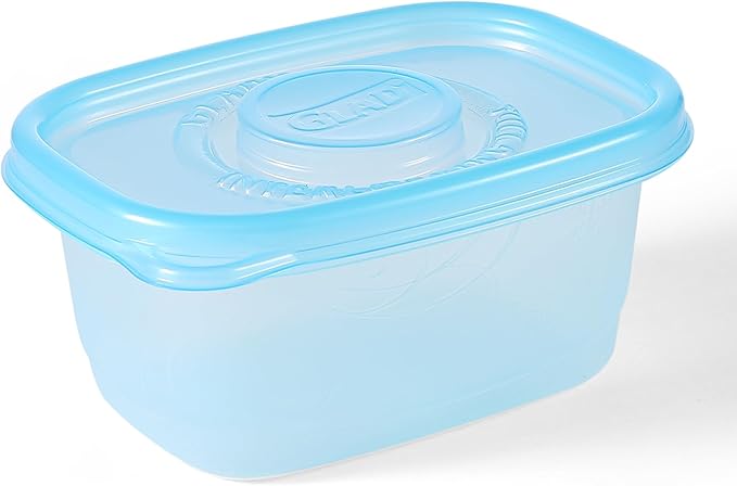 Glad GladWare FreezerWare Food Storage Containers with Lids, Small Rectangle BPA Free Plastic for Freezing Soups and Meal Prep, Crack Resistant, Microwave Dishwasher Safe, 24 Oz, 4 Count - 6 Pack