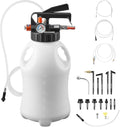 VEVOR Transmission Fluid Pump, 8 L Pneumatic Oil Fluid Extractor, ATF Refill Dispenser Transfer Pump with 15 ATF Adapters, Oil Extractor Dispenser with HDPE Tank for Cars, Boats, Lawn Mowers