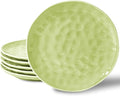 HOMBENE Sun-glitter Dessert Plates 8 Inch Mint Glow Green Set of 6, Noodle Fruit, Dinner, Salad Plates for Serving Snacks Kitchen Dinnerware Sets