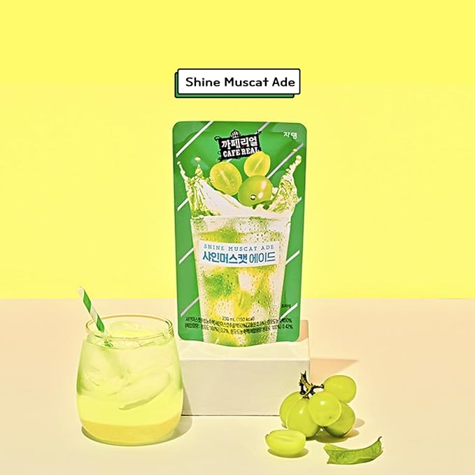Korean Covenienve Store Drink Pouch Sampler Set - 5 PACK 10 PACK (mango, watermelon, blue lemonade, peach ice tea, shine muscat) + dalgaru yakgwa mirror (ADE 10 PACK)