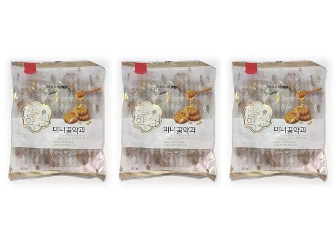 Korean Traditional Sweet Mini honey Yak Gwa Cookies 200 g x 3 Pack (total 600g)
