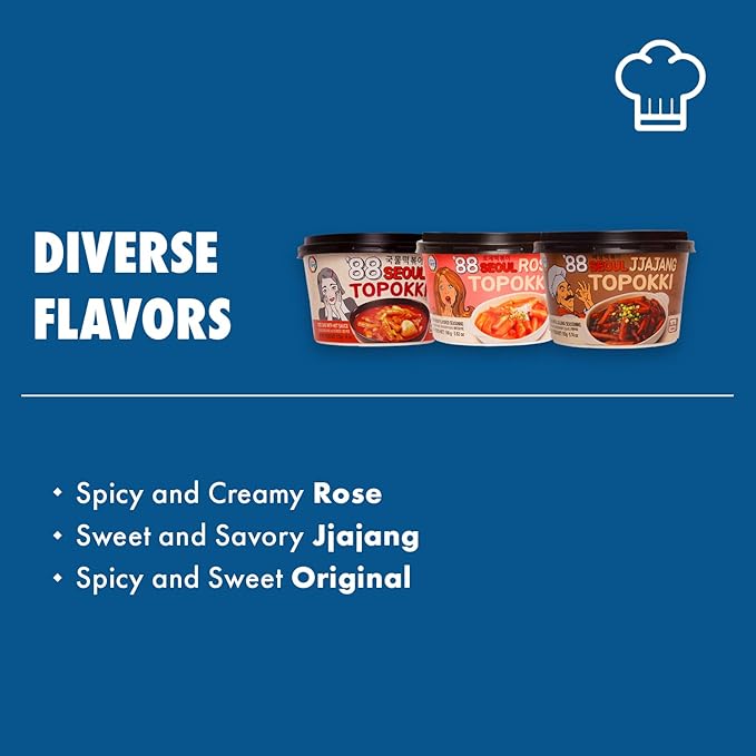 Surasang Rose Tteokbokki - Creamy Korean Rice Cakes with Mild Spicy Rose Sauce, Trendy Fusion Street Food, Microwaveable Cups, Made in Korea - Pack of 6