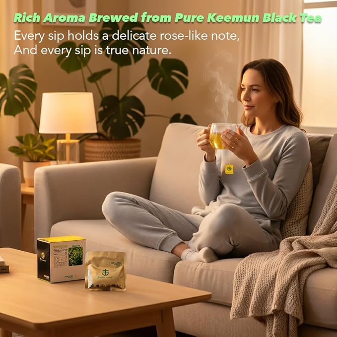 Soilmount - Keemun Black Tea - Chinese Black Tea - Pure Herbal Tea - Natural, Organic, Non-GMO, Clean Ingredients, Caffeine Free (18 Tea Bags, Box 1)