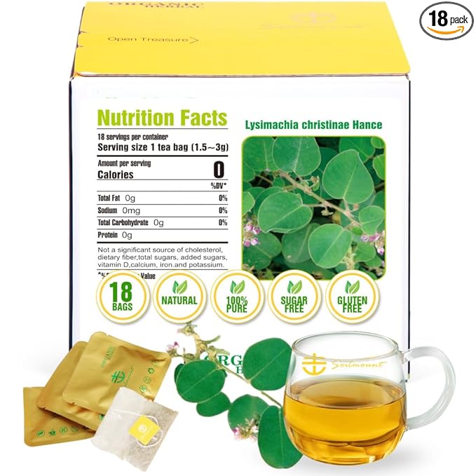 Soilmount - Lysimachia Tea - |Gold Coin Grass|Kidney Health|jinqiancao|金錢草/금전초| - Pure Herbal Tea - Natural, Organic, Non-GMO, Clean Ingredients, Caffeine Free (18 Tea Bags, Box 1)