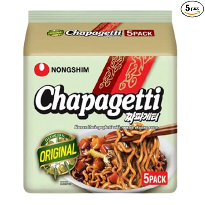 Nongshim Chapagetti Chajang Noodle, 4.5-oz 5 Packs (Made in USA)