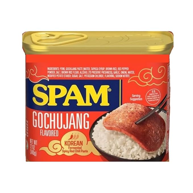 Spam Gochujang Flavored | Pack Of 1 | Korean Fermented Spicy Red Chili Paste | 12 Oz Can | Luncheon Meat | Spam Musubi | Kimbap | Fry, Boil or Grill | Great With Rice And Other Recipes