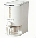 UFORU Rice Dispenser, Rice Storage Container with Measuring Cup for Kitchen Pantry Household, Dry Food Storage Containers Airtight, Sealed Moisture Proof (White 11Lbs)