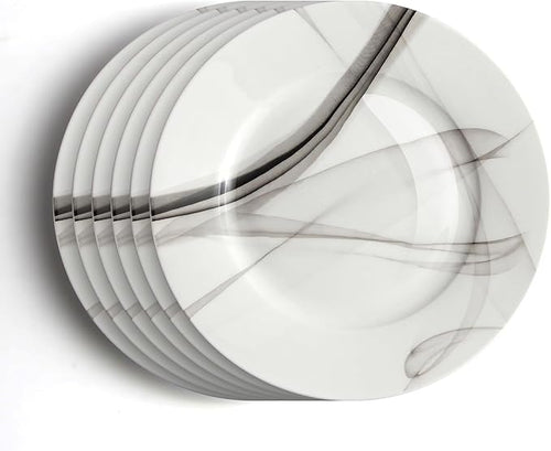 IQCWOOD White Porcelain Dinner Plates, Set of 6, 6.5", Porcelain Dinner Plates, White Plates Set, White Plates Ceramic, Christmas Gifts