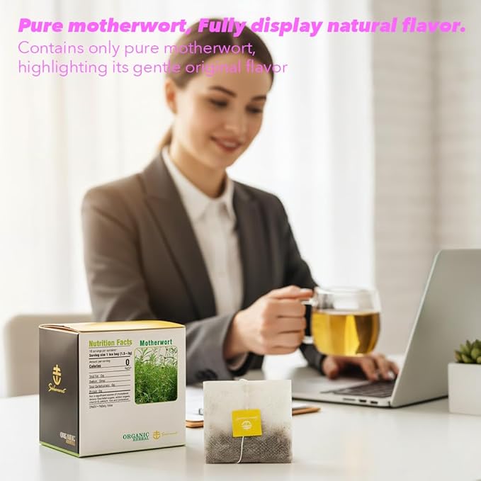 Soilmount - Motherwort Tea - |Leonurus Japonicus|Leonurus cardiaca|Yimucao|益母草|익모초| - Pure Herbal Tea - Natural, Organic, Non-GMO, Clean Ingredients, Caffeine Free (18 Tea Bags, Box 1)