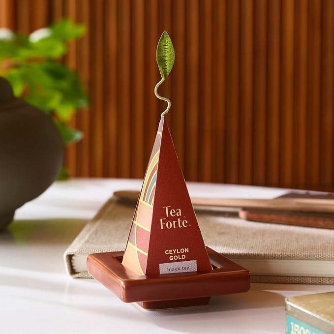 Tea Forte Premium Presentation Box Gift Set Sampler, 20 Count, Assorted Blends Individually Wrapped Handcrafted Pyramid Infuser Bags, Gifts for Mom, Frank Lloyd Wright