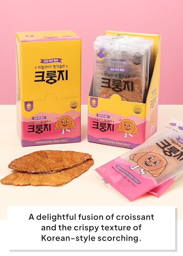 Korean Food Dessert Flat Croissant Snack Variety Pack (Original, Salt, Honey) | 30 Individually Wrapped Crispy Layered Pastry Chips (3 Boxes x 10 Packs), Pack of 30