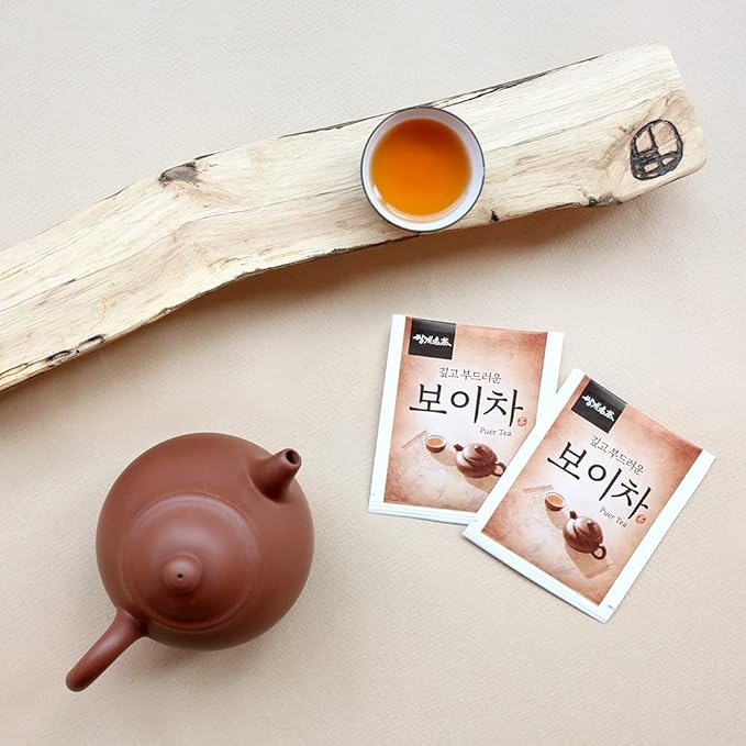 Ssanggye Puer Tea 0.6g x 40 Tea Bags, Premium Korean Herbal Pu-erh Tea Hot Cold Brew Black Tea, Loose Leaf Oriental Soothing Savory Deep Herb Flavor 4 Seasons Daily Drink Made in Korea