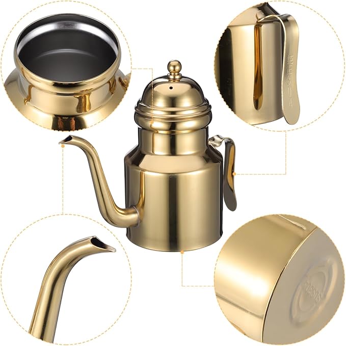 Cabilock 14oz Olive Oil Dispenser Bottle for KitchenGold Olive Dispenser Gold Stainless Oil Dispenser Bottle Vinegar Dispenser Can with Non-for Kitchen Gadgets, Air Fryer, Salad