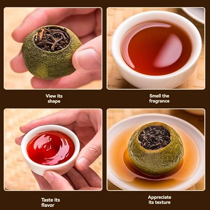 Xiao Qing Gan tea 5.3OZ/150g， Puerh Tea，Tangerine Peel Pu-erh Tea，Pu'er Citrus