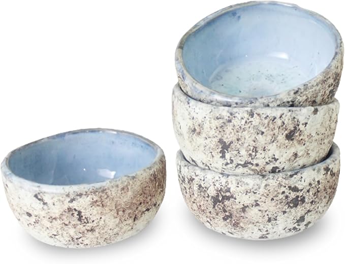 roro 3.5 Inch Handmade Coral Stoneware Sauce Bowls - Set of 4, Coastal-Inspired Ceramic Dipping Bowls, Rustic Small Serving Bowls for Condiments, Appetizers, and Sauces